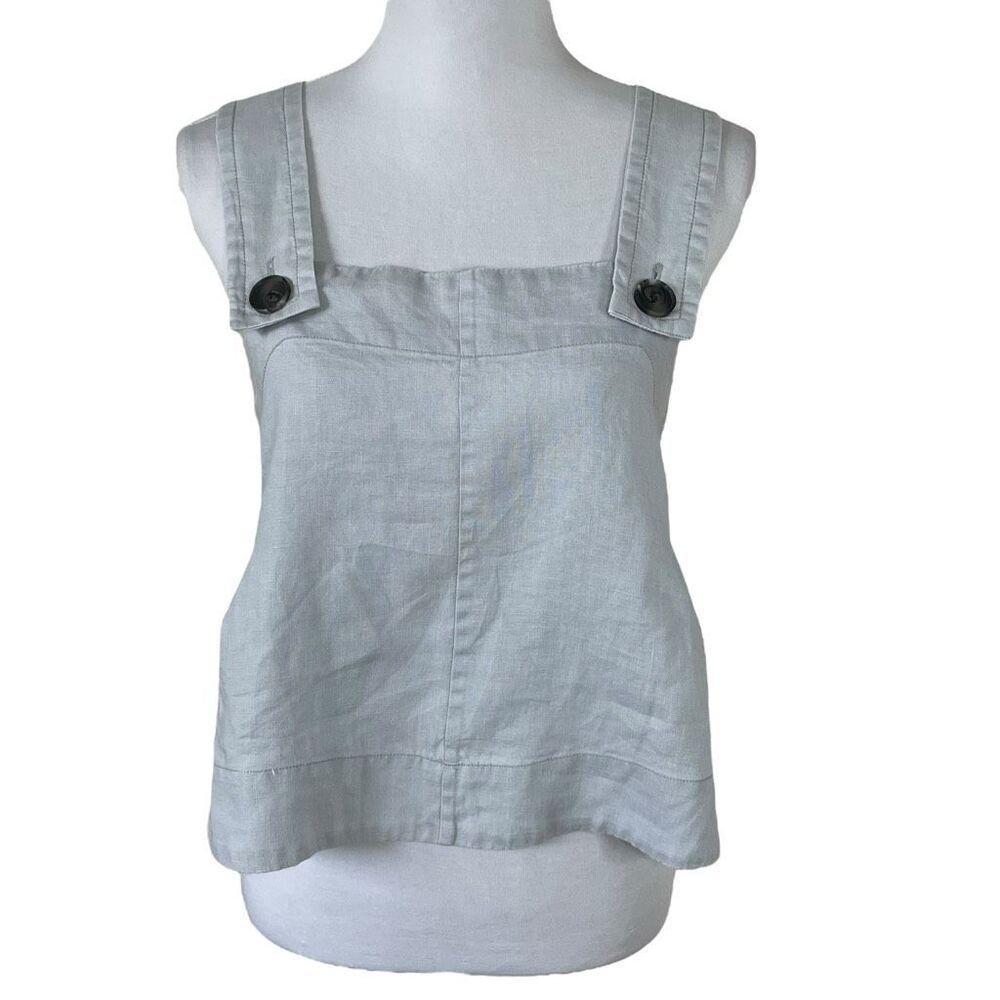 Everlane The Apron Linen Tank Top Sky Blue Gray Size 2